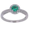 14ct White Gold 0.35ct Diamond and Emerald Cluster Ring