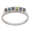 9ct White Gold 0.25ct Brilliant Cut Multi Colour Diamond Half Eternity Ring