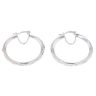Silver Cubic Zirconia Channel Set 31mm Hoop Earrings by Icesia