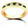 9ct Yellow Gold 0.50ct Diamond & Emerald Channel Set Half Eternity Ring