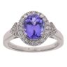 Platinum 0.25ct Brilliant Cut Diamond and Tanzanite Cluster Ring