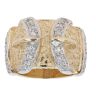 9ct Yellow Gold Cubic Zirconia Double Buckle Ring