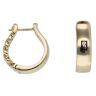 14ct Yellow Gold Monaco Classic Plain Link Hoop Earrings