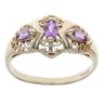 9ct Yellow Gold Patterned Amethyst Ring