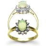 18ct Yellow Gold Diamond 0.20tc & Opal 0.48ct Ring