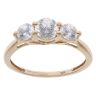 9ct Yellow Gold Cubic Zirconia Three Stone Ring