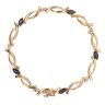 9ct Yellow Gold 0.20ct Diamond And Sapphire Bracelet 7"