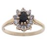 9ct Yellow Gold Cubic Zirconia and Sapphire Cluster Ring