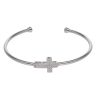 Silver Cubic Zirconia Cross Bangle