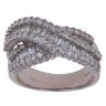 18ct White Gold 2.15ct Brilliant and Baguette Cut Diamond Crossover Cluster Ring