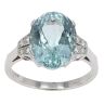 Platinum Diamond And Aquamarine Ring