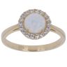 9ct Yellow Gold Opal and Cubic Zirconia Cluster Ring