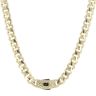14ct Yellow Gold Monaco Patterned Curb Alternate Flex Lock Chain 18"
