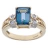 9ct Yellow Gold Blue Topaz and Cubic Zirconia Ring