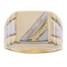 14ct Yellow and White Gold Square Signet Ring