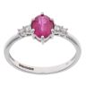 9ct White Gold 0.09ct Diamond and Ruby Ring