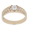 9ct Yellow and White Gold Cubic Zirconia Signet Ring