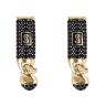 14ct Yellow Gold Monaco Classic Black Cubic Zirconia Pave Drop Earrings