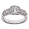 18ct White Gold 1.00ct Brilliant, Princess and Emerald Cut Diamond Cluster Ring