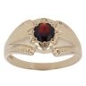 9ct Yellow Gold Garnet Patterned Signet Ring