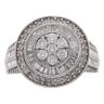 18ct White Gold 1.00ct Brilliant And Baguette Cut Diamond Cluster Ring