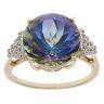 9ct Yellow Gold Cubic Zirconia and Mystic Topaz Ring