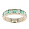 9ct Yellow Gold Diamond And Emerald Eternity Ring by Anya Belle