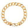 22ct Yellow Gold Patterned and Plain Curb Bracelet 7.5"