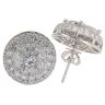 Platinum 3.22ct Round Pie And Brilliant Cut Diamond Cluster Stud Earrings