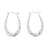 Silver Patterned Creole Hoop Earrings By Icesia