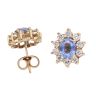 9ct Yellow Gold 0.40ct Brilliant Cut Diamond And Sapphire Cluster Stud Earrings