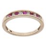 9ct Yellow Gold 0.10ct Diamond and Ruby Half Eternity Ring
