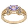 18ct Yellow Gold 0.02ct Diamond And Tanzanite Ring