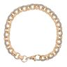 9ct Yellow Gold Blue Gemstone Patterned Belcher Bracelet 7"