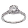 Platinum 0.85ct Radiant and Brilliant Cut Diamond Cluster Ring