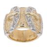 9ct Yellow Gold Cubic Zirconia Double Buckle Ring