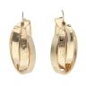 14ct Yellow Gold Greek Key Triple Hoop Earrings