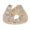 9ct Yellow Gold Cubic Zirconia Patterned Horseshoe Ring