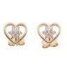 14ct Yellow Gold Child's Heart Cubic Zirconia Stud Earrings