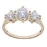 14ct Yellow Gold Cubic Zirconia Three Stone Ring