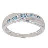 9ct White Gold Cubic Zirconia and Aquamarine Crossover Ring