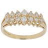 18ct Yellow Gold 0.45ct Brilliant Cut Diamond Two Row Ring