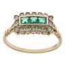 18ct Yellow Gold 0.20ct Brilliant Cut Diamond and Emerald Cluster Ring