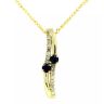 9ct Yellow Gold Diamond And Sapphire Pendant And 16" Chain