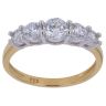 Gold Plated Silver Cubic Zirconia Five Stone Ring