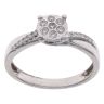 9ct White Gold 0.20ct Brilliant Cut Diamond Cluster Ring
