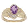 9ct Yellow Gold 0.02ct Brilliant Cut Diamond and Amethyst Twist Ring