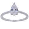 Silver Cubic Zirconia Pear Solitaire Ring