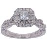 18ct White Gold 0.95ct Princess And Brilliant Cut Diamond Cluster Ring