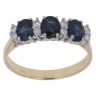 18ct Yellow Gold 0.15ct Brilliant Cut Diamond and Sapphire Ring